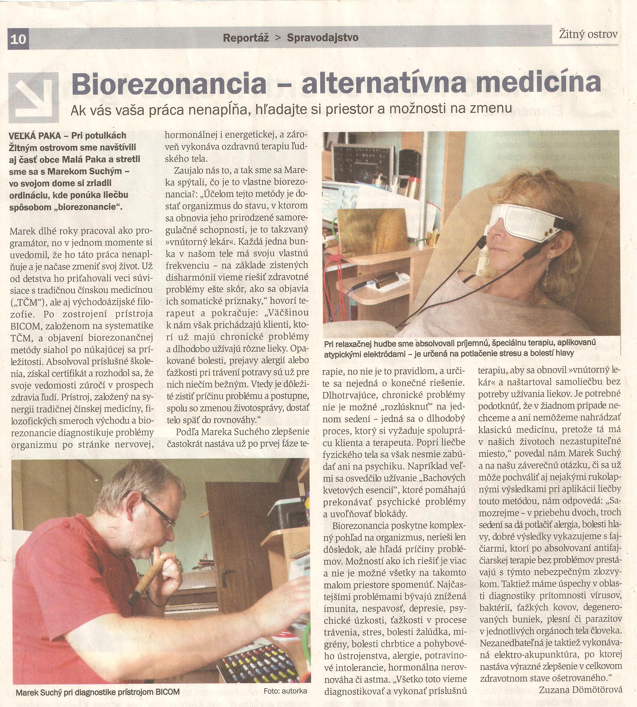 Biorezonancia Žitný ostrov